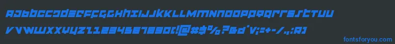 flightcorpsital Font – Blue Fonts on Black Background