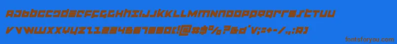 flightcorpsital Font – Brown Fonts on Blue Background