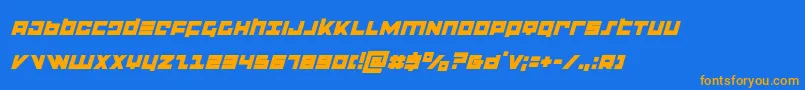 flightcorpsital Font – Orange Fonts on Blue Background