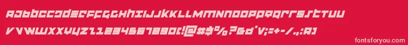 flightcorpsital Font – Pink Fonts on Red Background
