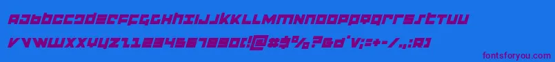 flightcorpsital Font – Purple Fonts on Blue Background