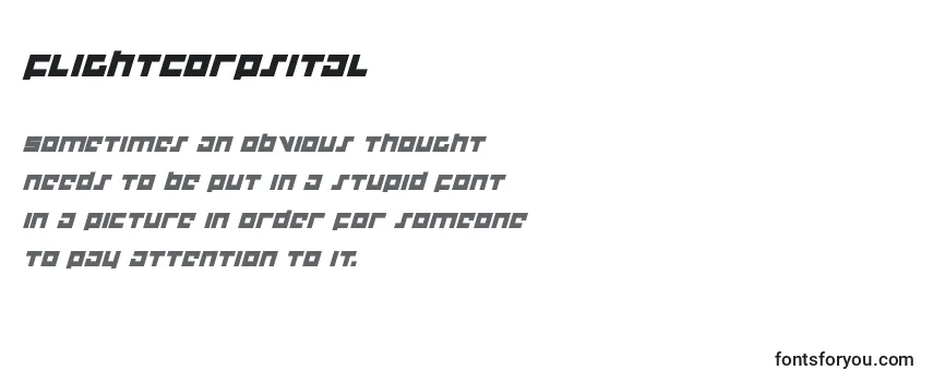 Review of the Flightcorpsital Font