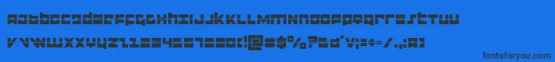 flightcorpslaser-Schriftart – Schwarze Schriften auf blauem Hintergrund