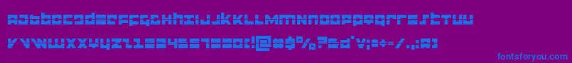 flightcorpslaser-Schriftart – Blaue Schriften auf violettem Hintergrund