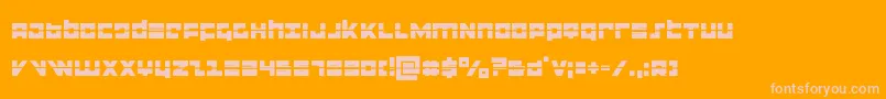 flightcorpslaser-Schriftart – Rosa Schriften auf orangefarbenem Hintergrund