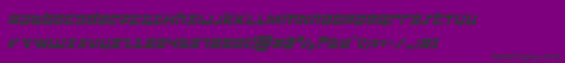 フォントflightcorpslaserital – 紫の背景に黒い文字