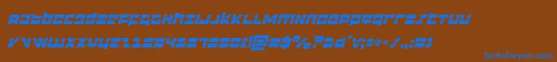 flightcorpslaserital Font – Blue Fonts on Brown Background