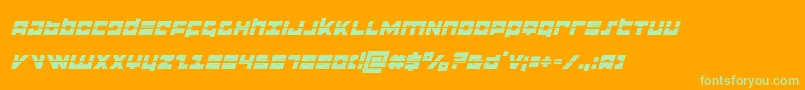 flightcorpslaserital Font – Green Fonts on Orange Background