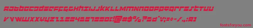 flightcorpslaserital Font – Red Fonts on Gray Background
