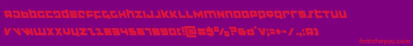 flightcorpsleft-Schriftart – Rote Schriften auf violettem Hintergrund