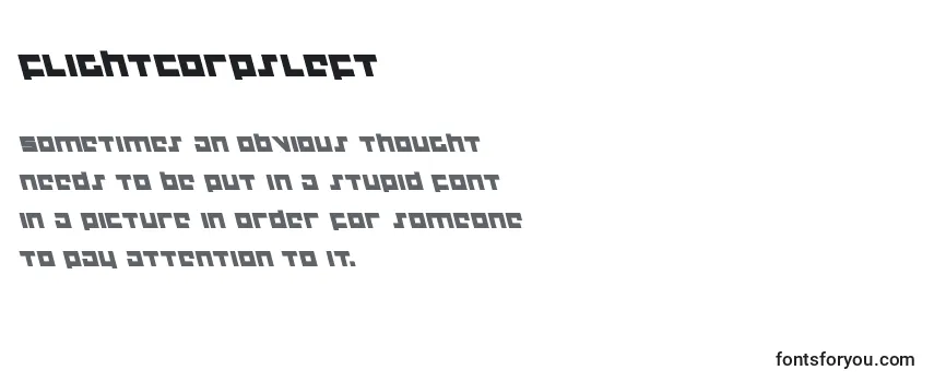 Review of the Flightcorpsleft Font