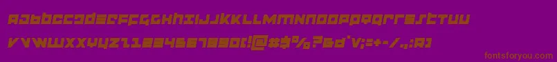フォントflightcorpssemital – 紫色の背景に茶色のフォント
