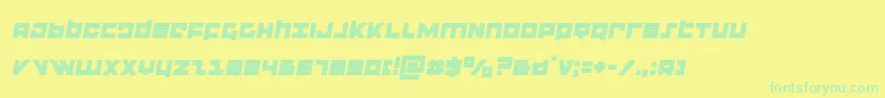 フォントflightcorpssemital – 黄色い背景に緑の文字