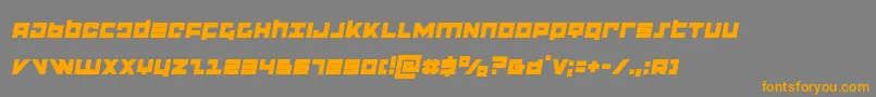 フォントflightcorpssemital – オレンジの文字は灰色の背景にあります。