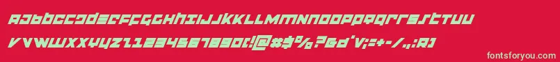 flightcorpssuperital Font – Green Fonts on Red Background