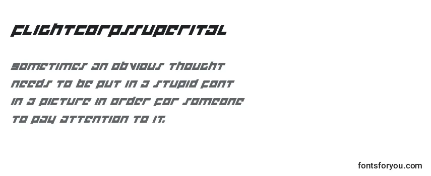 Review of the Flightcorpssuperital Font