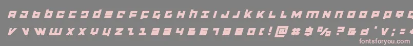 フォントflightcorpstitleital – 灰色の背景にピンクのフォント