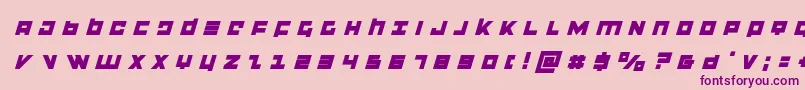 フォントflightcorpstitleital – ピンクの背景に紫のフォント