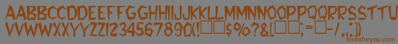 flintstone-Schriftart – Braune Schriften auf grauem Hintergrund