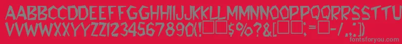flintstone Font – Gray Fonts on Red Background