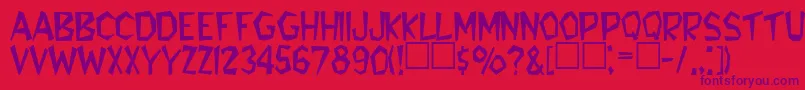 flintstone Font – Purple Fonts on Red Background