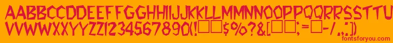 flintstone Font – Red Fonts on Orange Background