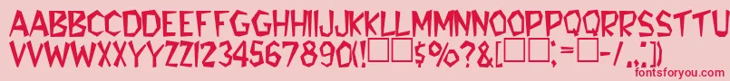 flintstone Font – Red Fonts on Pink Background