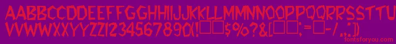 flintstone Font – Red Fonts on Purple Background