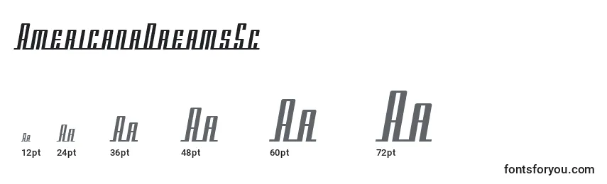 AmericanaDreamsSc Font Sizes