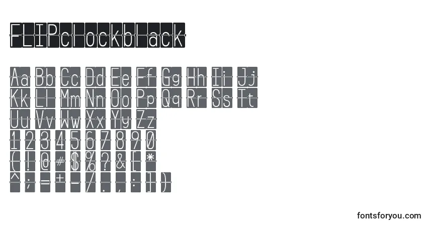 Police FLIPclockblack - Alphabet, Chiffres, Caractères Spéciaux