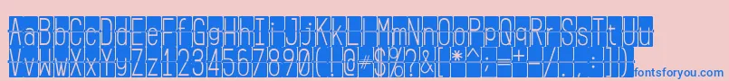 FLIPclockblack-Schriftart – Blaue Schriften auf rosa Hintergrund