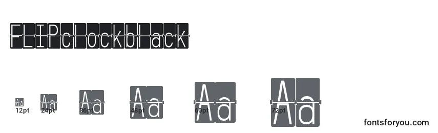 FLIPclockblack Font Sizes