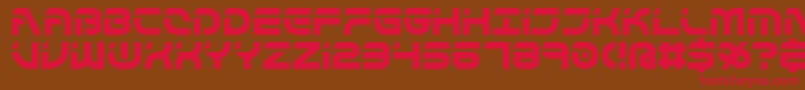 フォントflipside – 赤い文字が茶色の背景にあります。