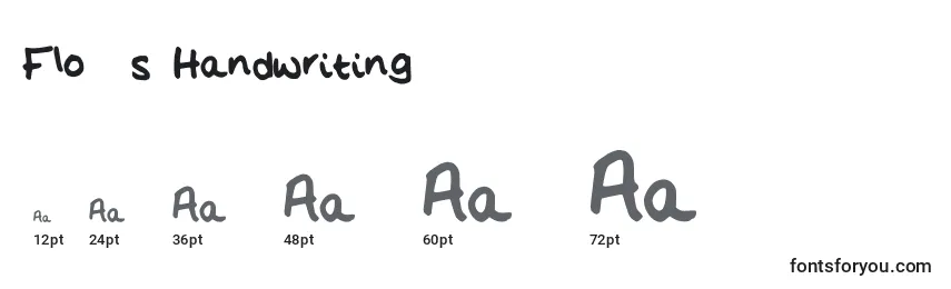 Flo  s Handwriting Font Sizes