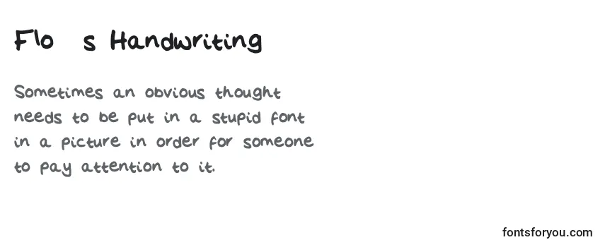 Review of the Flo  s Handwriting Font