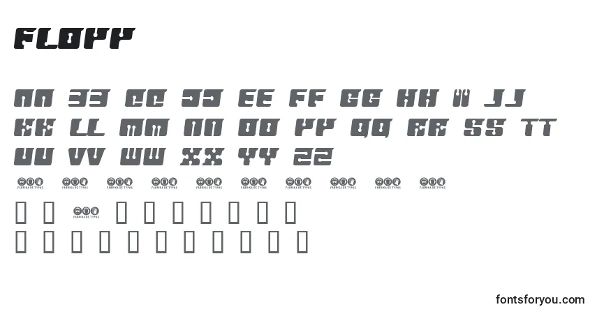 Schriftart FLOPP    (126856) – Alphabet, Zahlen, spezielle Symbole