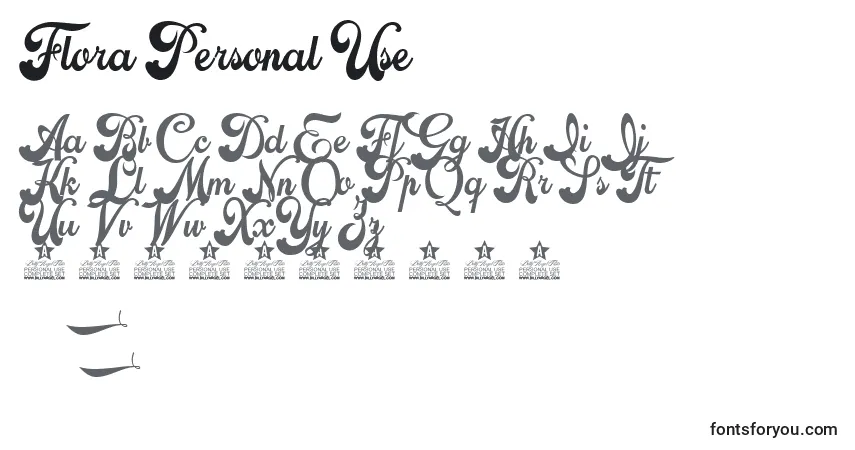 Flora Personal Use Font – alphabet, numbers, special characters