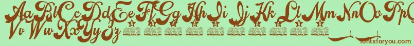 Flora Personal Use Font – Brown Fonts on Green Background