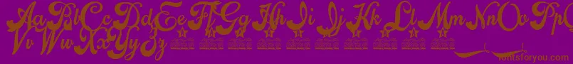 Flora Personal Use Font – Brown Fonts on Purple Background