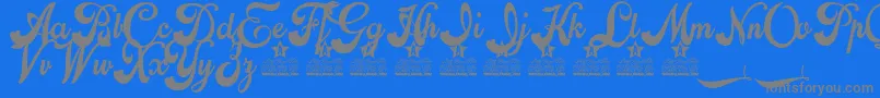 Шрифт Flora Personal Use – серые шрифты на синем фоне