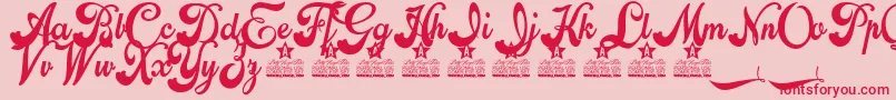 Flora Personal Use Font – Red Fonts on Pink Background