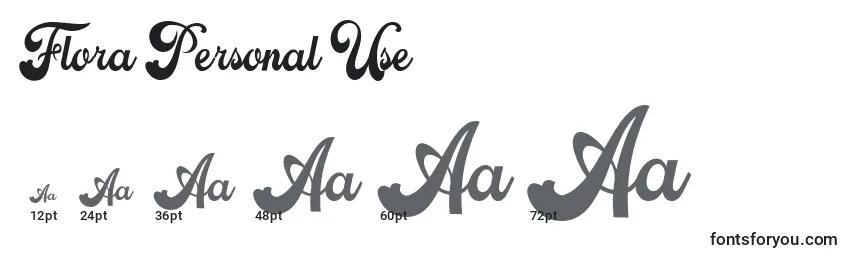 Flora Personal Use Font Sizes