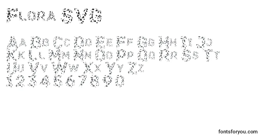 Шрифт Flora SVG – алфавит, цифры, специальные символы