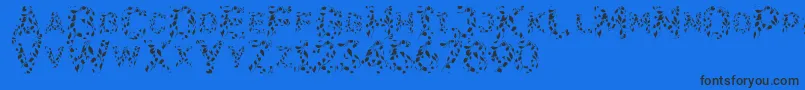 Fonte Flora SVG – fontes pretas em um fundo azul
