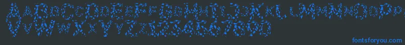 Flora SVG-Schriftart – Blaue Schriften auf schwarzem Hintergrund