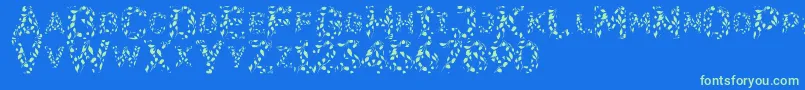 Fonte Flora SVG – fontes verdes em um fundo azul