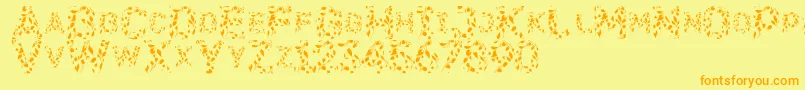 Weitere Informationen zur Flora SVG-Schriftart Flora SVG-Schriftart – Orangefarbene Schriften auf gelbem Hintergrund