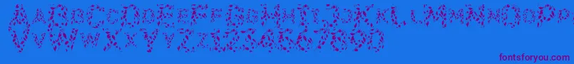 Flora SVG-Schriftart – Violette Schriften auf blauem Hintergrund