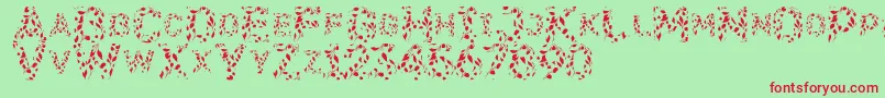 Flora SVG-Schriftart – Rote Schriften auf grünem Hintergrund