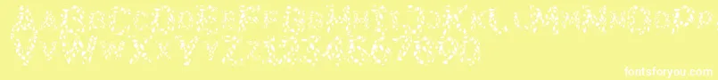 フォントFlora SVG – 黄色い背景に白い文字